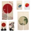 Japan Door Curtains Red Sun Japanese Shrine Door Red Round Plum Blossom Noren Kitchen Room Partition Half Curtains Blocking 1