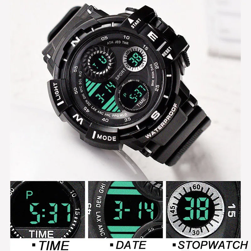 Military Digital Watch for Men Outdoor Men's Sports Watches Clock Waterproof Luminous Chronograph Student Electronic Wristwatch images - 6