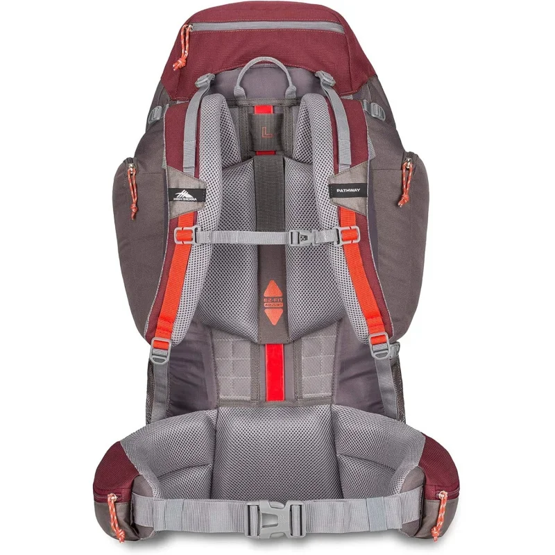 Pathway Internal Frame Hiking Backpack, Cranberry/Slate/Redrock, 70L