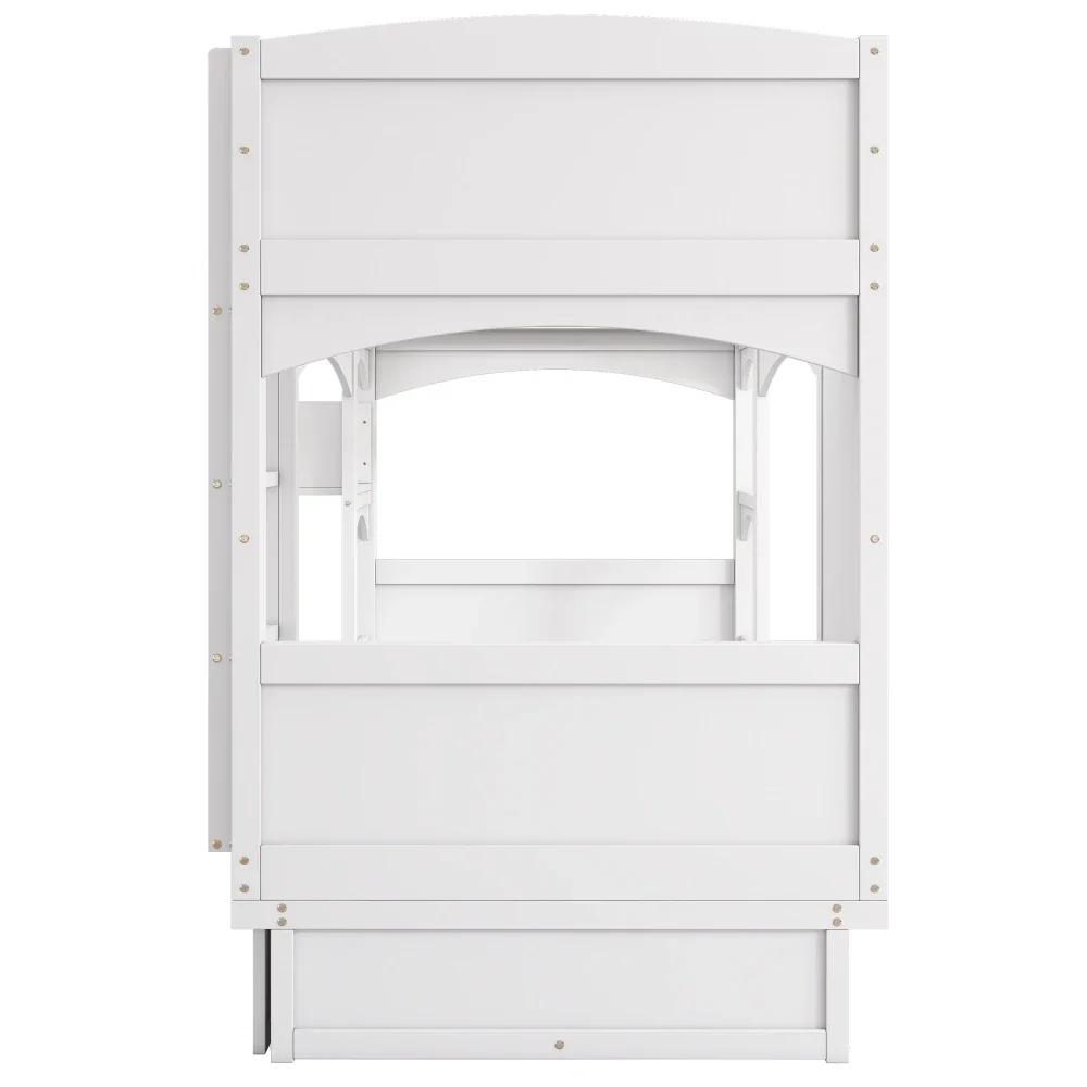 Kindermöbel 90 x 200, multifunktionales Kinder-Doppelbett, klappbarer Schreibtisch, Regal, Aufbewahrungsleiter, 2 Schubladen, ohne Matratze 114 – Detail 12