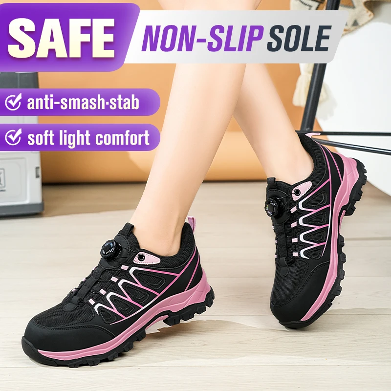 Safety Boots Women's Steel Toe Safety Shoes Summer Work Sneakers