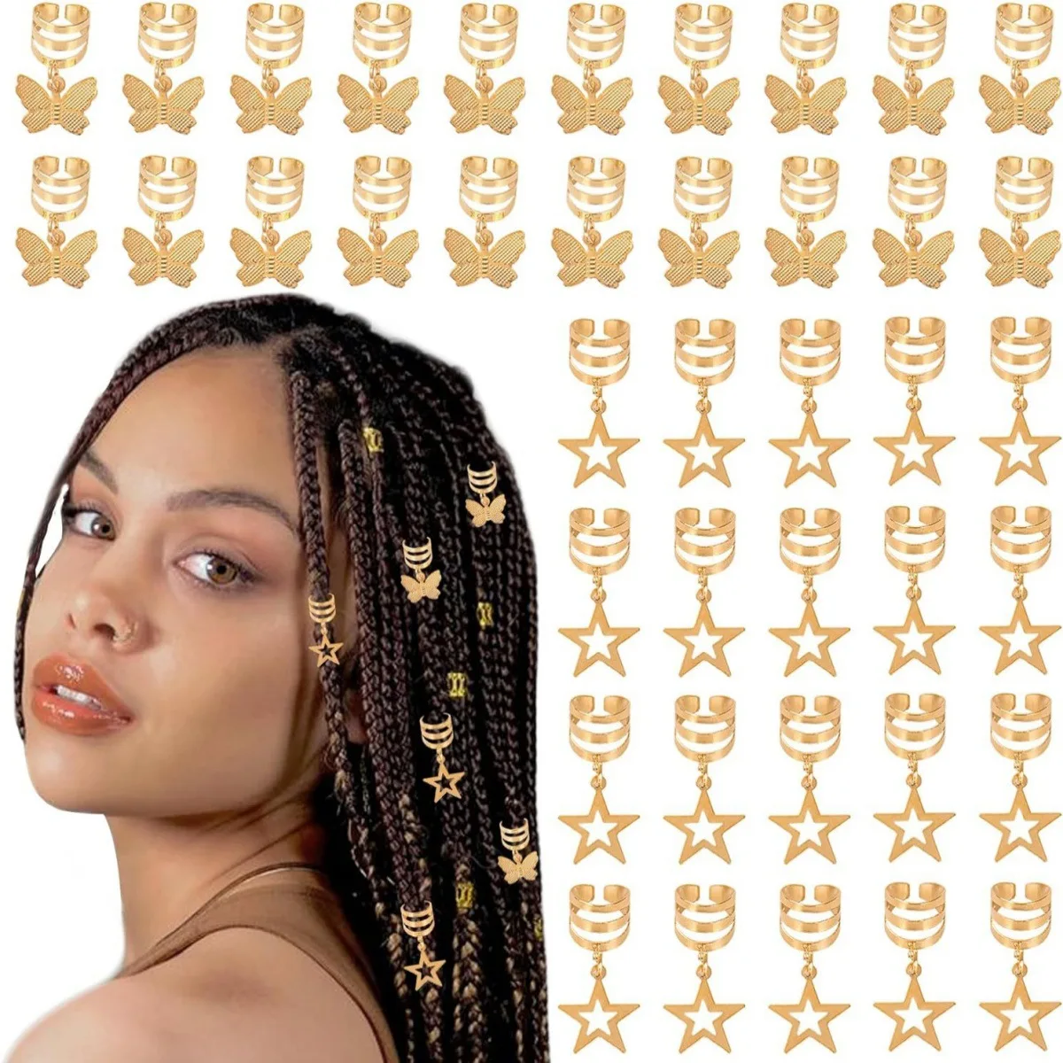 Box Braids With Gold Rings Hairstyle Box Braids With Gold Beads