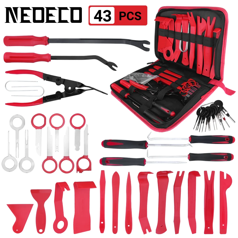 Herramientas de Reparación de Audio de Auto, Kit de Extracción de Puerta del Panel del Automóvil, Alicates de Clip Automático, Juego Eliminación Sujetadores|Juegos de herramientas manuales| -