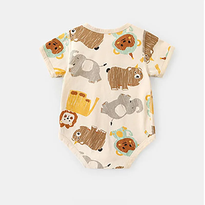 Baby Cartoon Animal Print One Piece Bodysuit for Summer