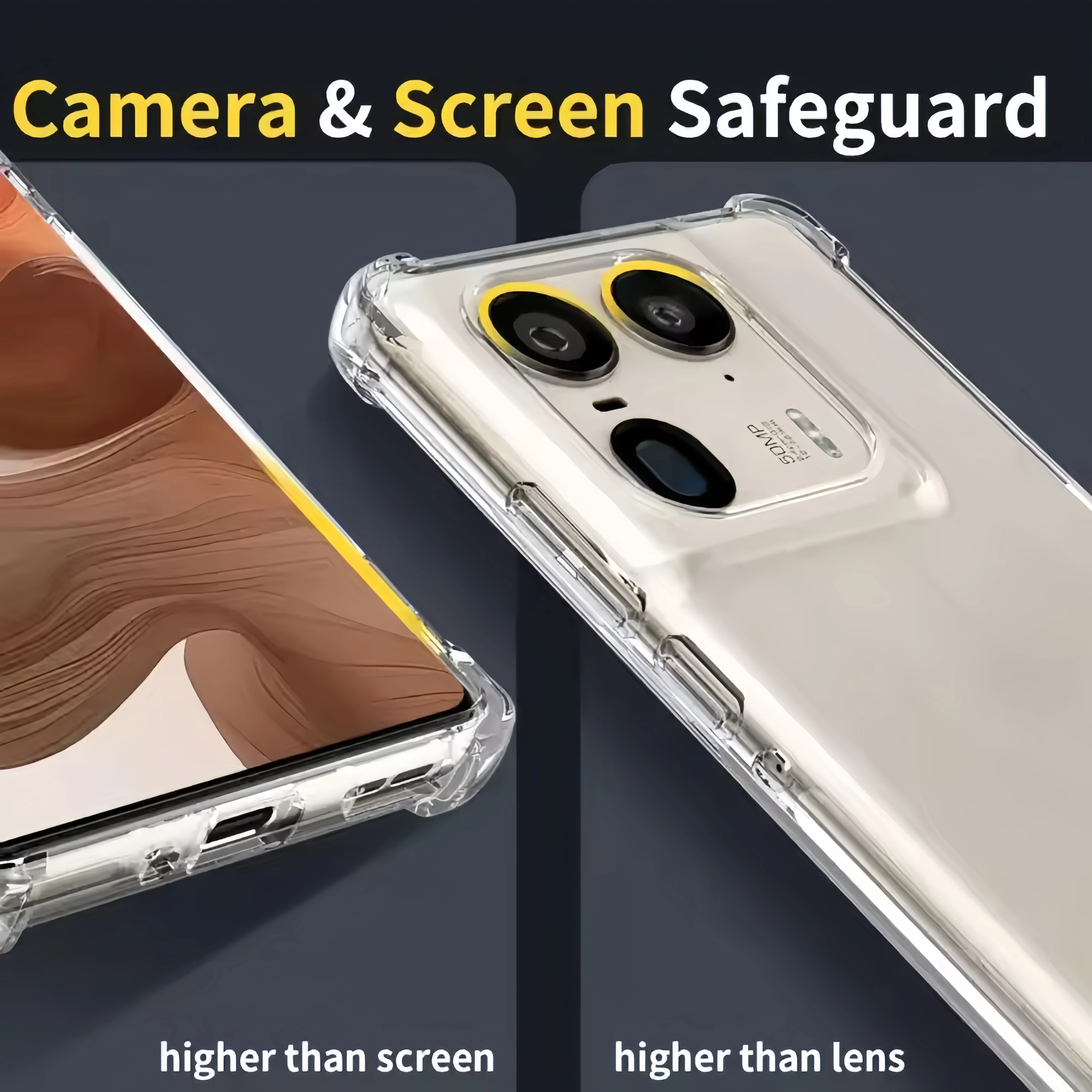 Durable Shockproof Silicone Phone Case with Clear Protective Cover