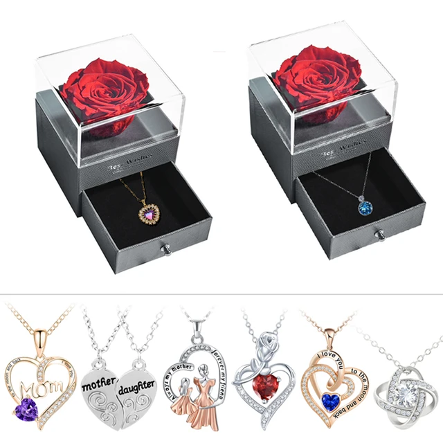 Amazon.com: Preserved Purple Rose in a Box, Rose Necklace for Her, Eternal  Flower, Purple Gifts for Women, I Love You Necklace Aromatherapy, Mom  Birthday Gifts, Forever Roses Mothers Day, Mothers Day Necklace :
