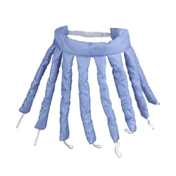 Revolutionary Heatless Curling Headband - Effortless Overnight Hair Styling Tool (Blue)