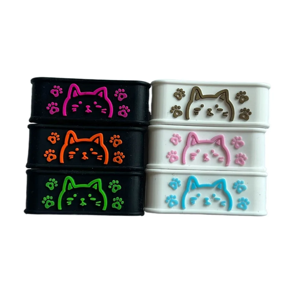 2pcs Fixed Tennis Grip Overgrips Rubber Ring Anti Slip Cartoon Cat Handles's Silicone Ring Silicone Elastic 3