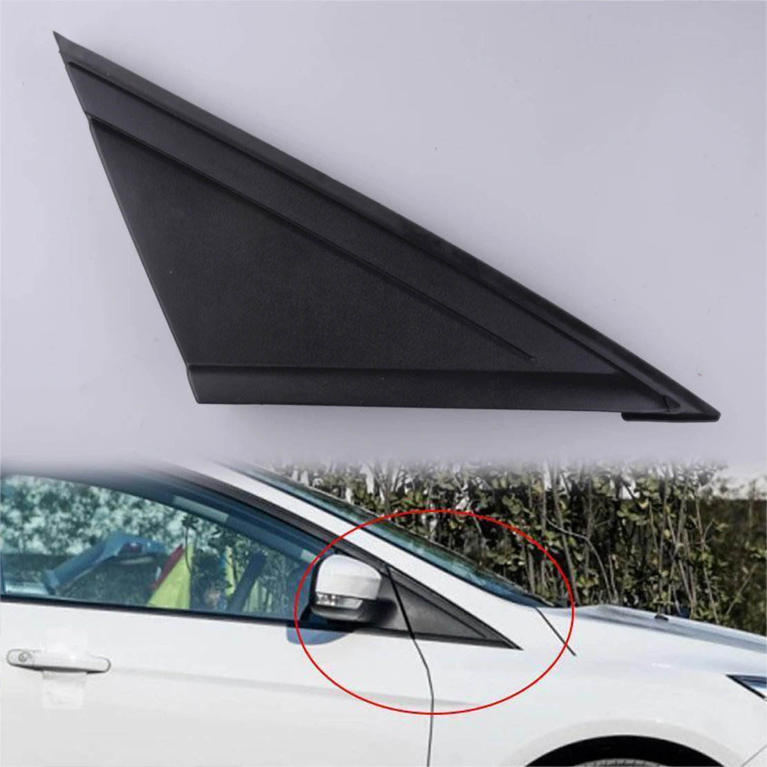 

Переднее правое окно, зеркало, крыло, угловая молдинговая отделка, черный BM51A16004AF, подходит для Ford Focus 2012, 2013, 2014, 2015, 2016, 2017, 2018