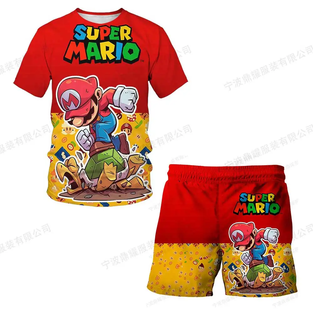 

Mario Clothing Sets For 3-14 Years Girls Boys T Shirt Shorts 2 pcs Sets Kids T-shirt Short Pants Suits Baby Boy T-shirts Pants