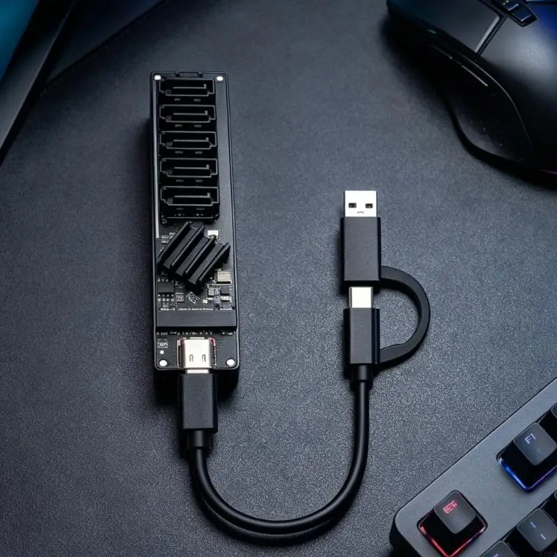 컴퓨터 노트북 및 NAS용 USB A 및 유형 C 입력이 포함된 CORA 5 in 1 SATA3.0 확장 카드