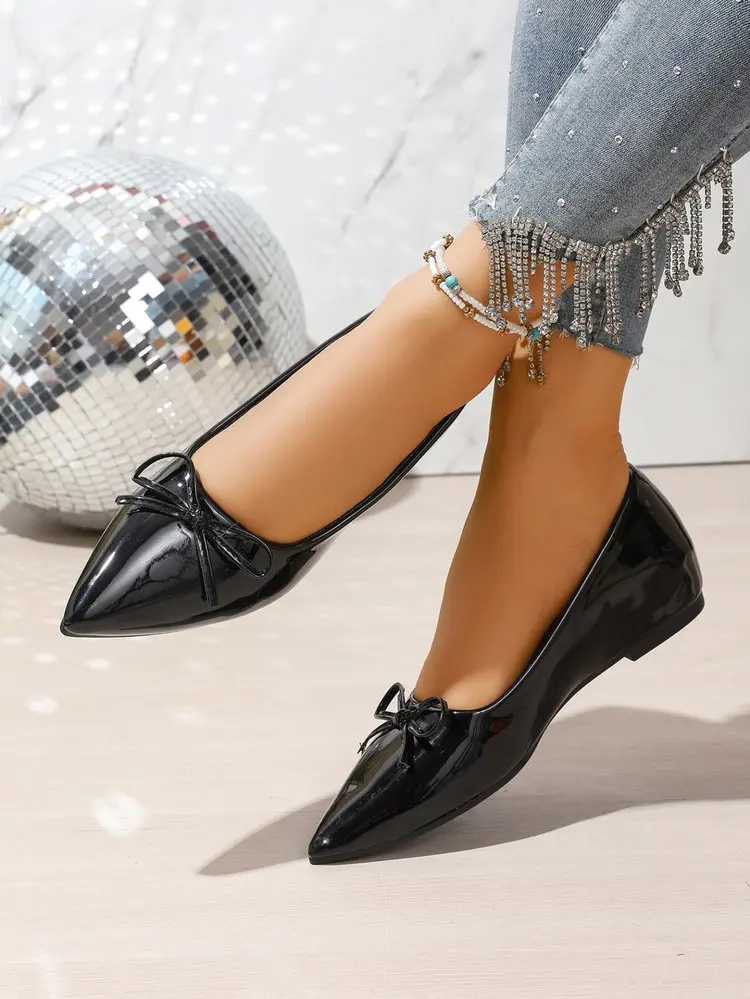 Ballerine donna a punta con fiocco scarpe basse casual comode_voghion.com
