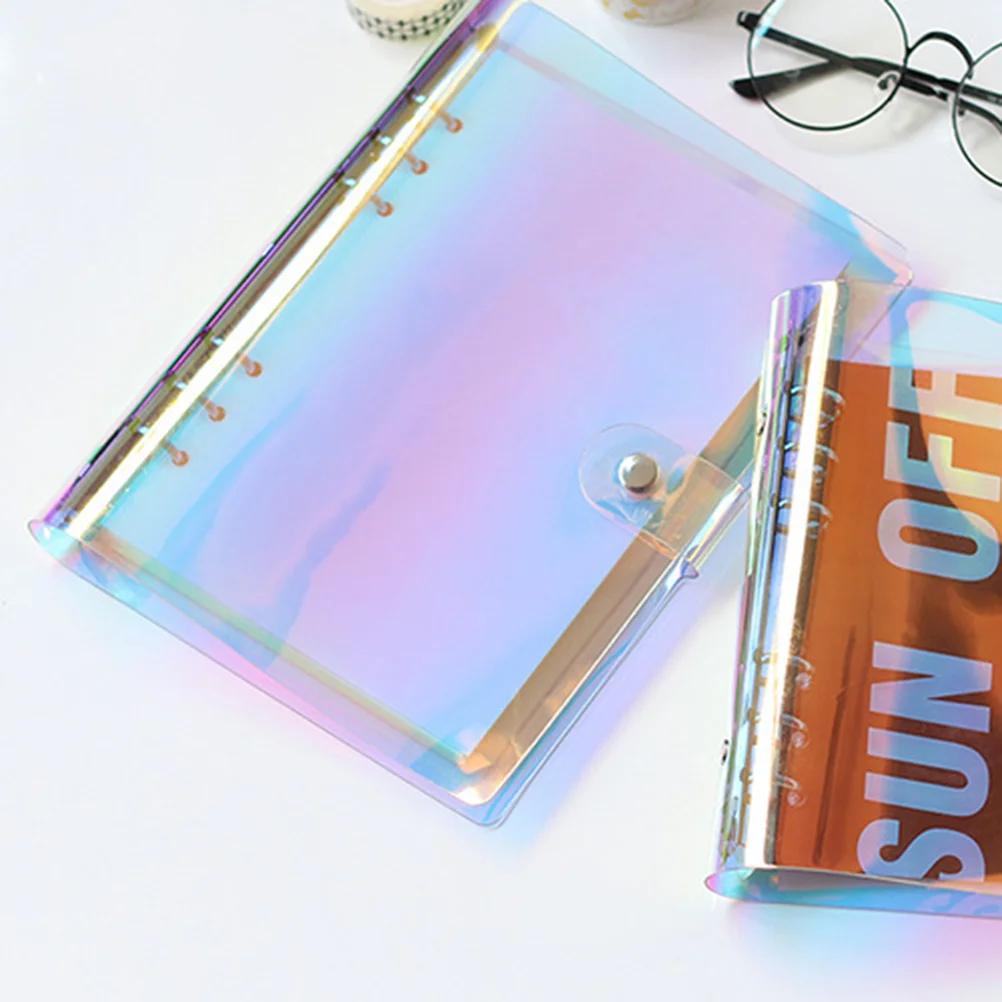 

Dazzling PVC Transparent Cover Diary Notebook Journal Writing Sketchbook School Supplies (Colorful PVC Cover A5)