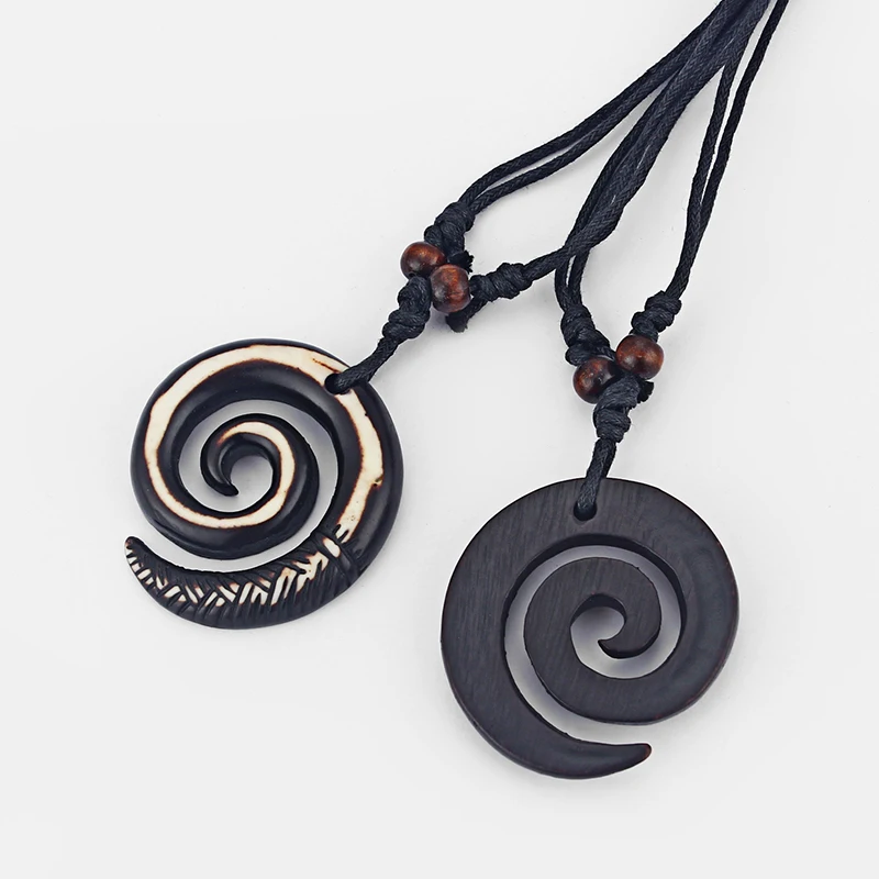 12pcs Tribal Swirl Resin Pendant Necklace Amulet Lucky Charms Necklace Fashion Jewelry Choker Wholesale