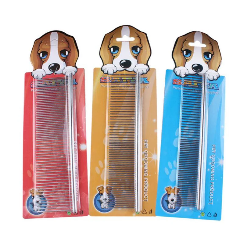 

Антистатическая бритвенная Расческа с прямым рядом, расческа из нержавеющей стали для стрижки шерсти домашних животных, расческа для удаления волос, товары для красоты домашних животных