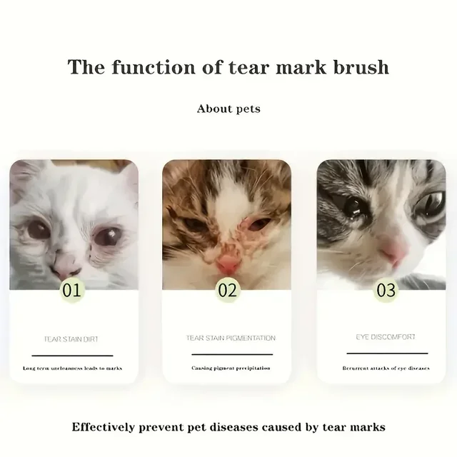 Pet Tear Stain Removal Brush Eye Cleaning Tear Stain Powder Brush Eye Poo Brush Makeup Brush Eye Cleaning Tool for Dog and Cat 6