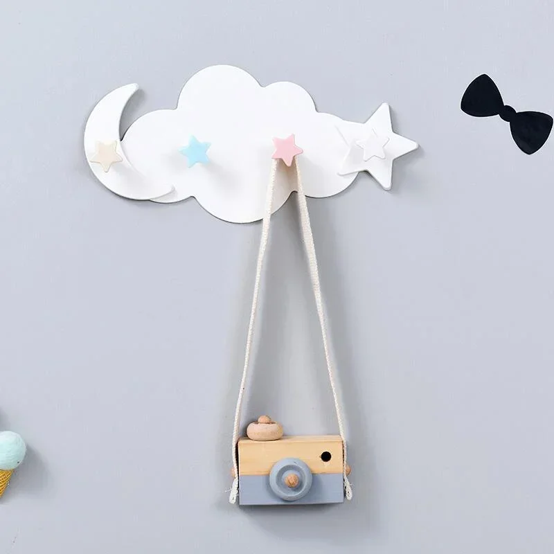 Creative Small Fresh Cloud Moon Traceless Hook Wall Mounted Living Room Key Bag Plastic Storage Rack Bathroom Towel Storage Hook