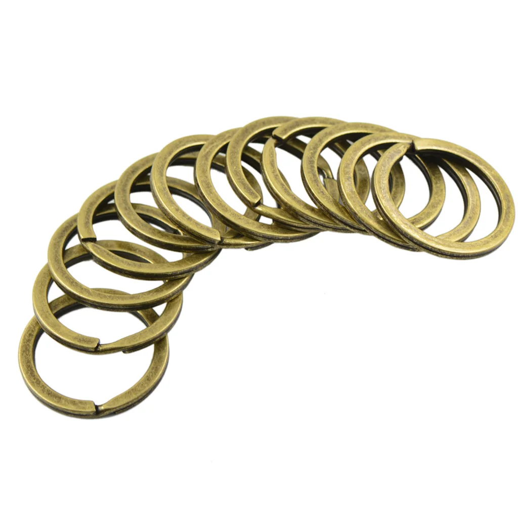 100Pcs Key Ring Top Silver Color Key Chain Flat Rings for Keychain Round 25mm Diy Split Keyrings Jewelry Llaveros Hombre Chaveir