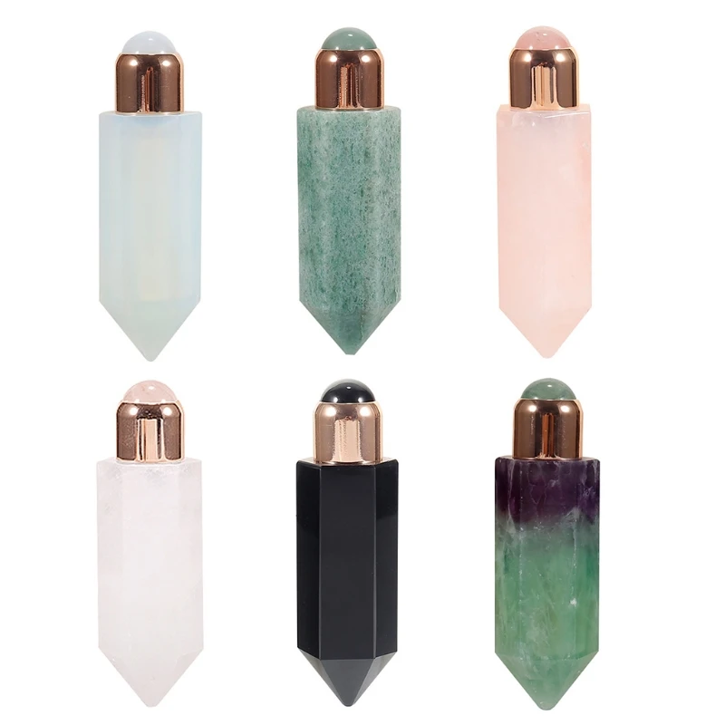 

4 в 1 для красоты лица, скребок, натуральный нефритовый роликовый массаж с хрустальной колонкой, бутылка эфирного масла, массаж