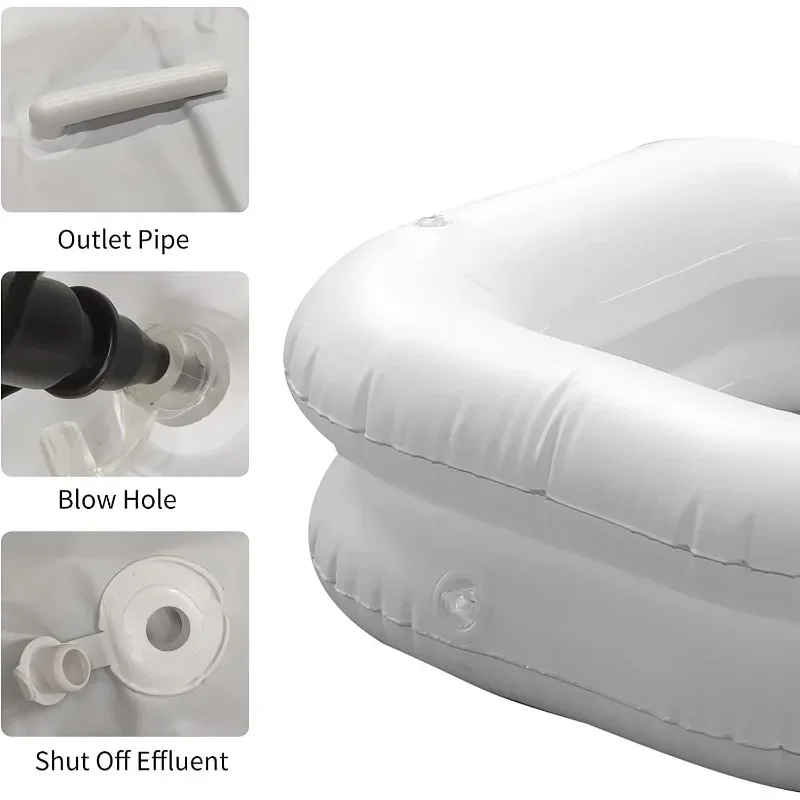 Inflatable Hair Washing Basin Portable Shampoo Hair Wash Tray With Drain Tube Nursing Aid Sink Shampoo PVC Tray For The Disable