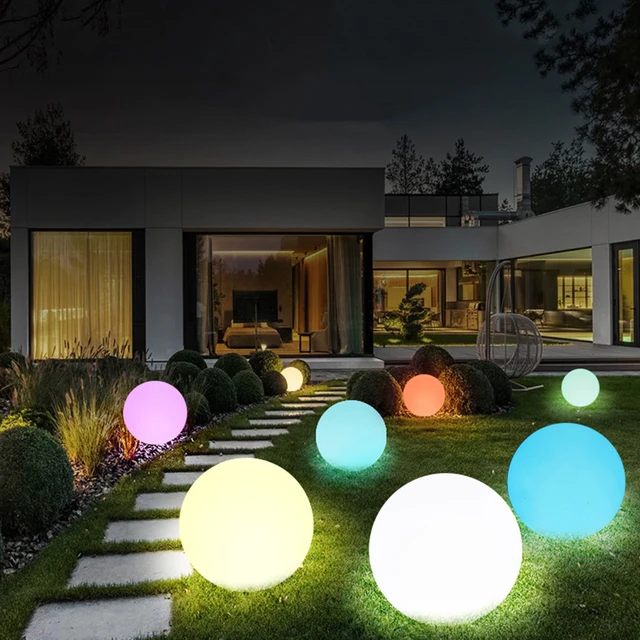 Lumière de Plancher Extérieur Lampe Jardin Lampadaire LED Boule