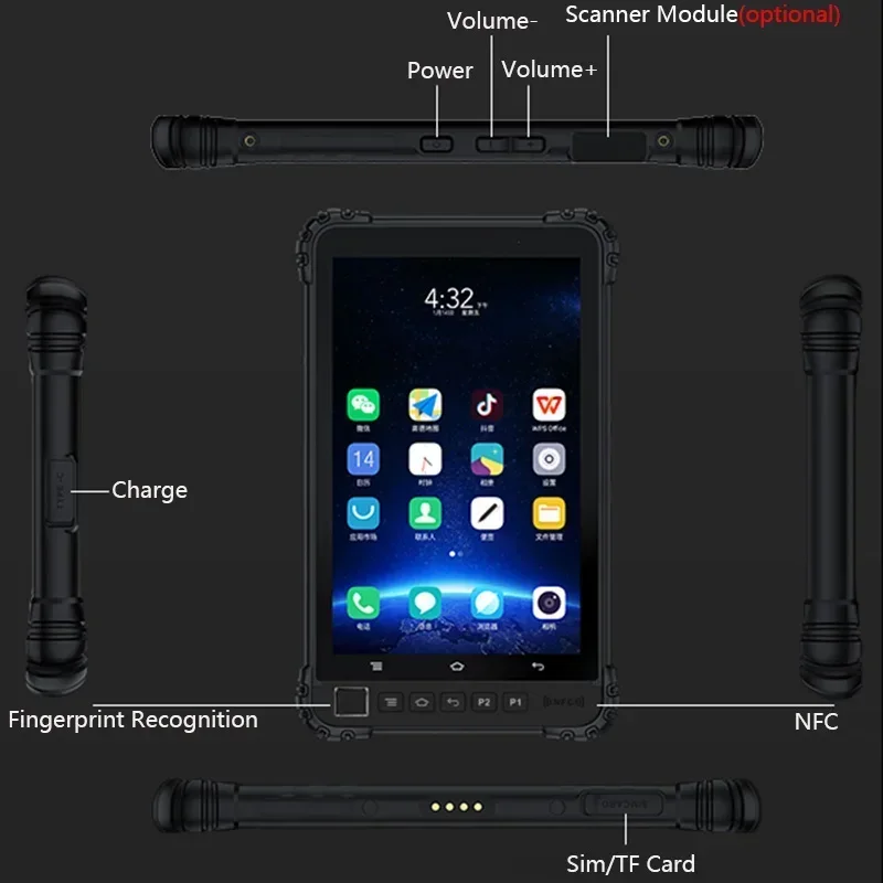 Kcosit-Tableta B86 resistente al agua IP68, dispositivo con Android 12,0, 8 pulgadas, FHD, MTK, 6762V, 6GB de RAM, 128GB de ROM, 4G, LTE, 20.0MP, NFC, brújula, GPS