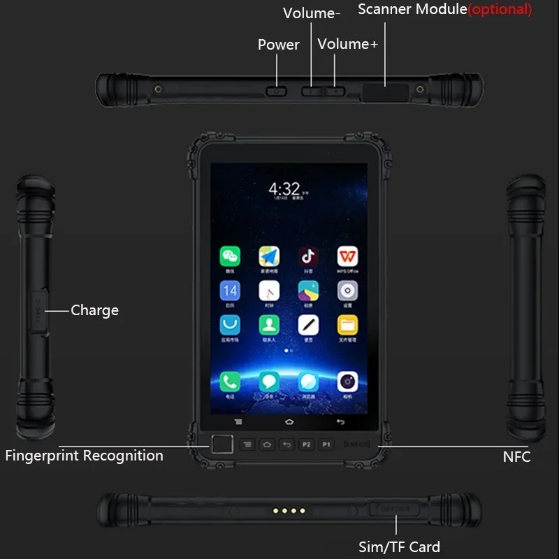 Kcosit B86 Rugged Tablets PC Android 12.0 IP68 Waterproof 8