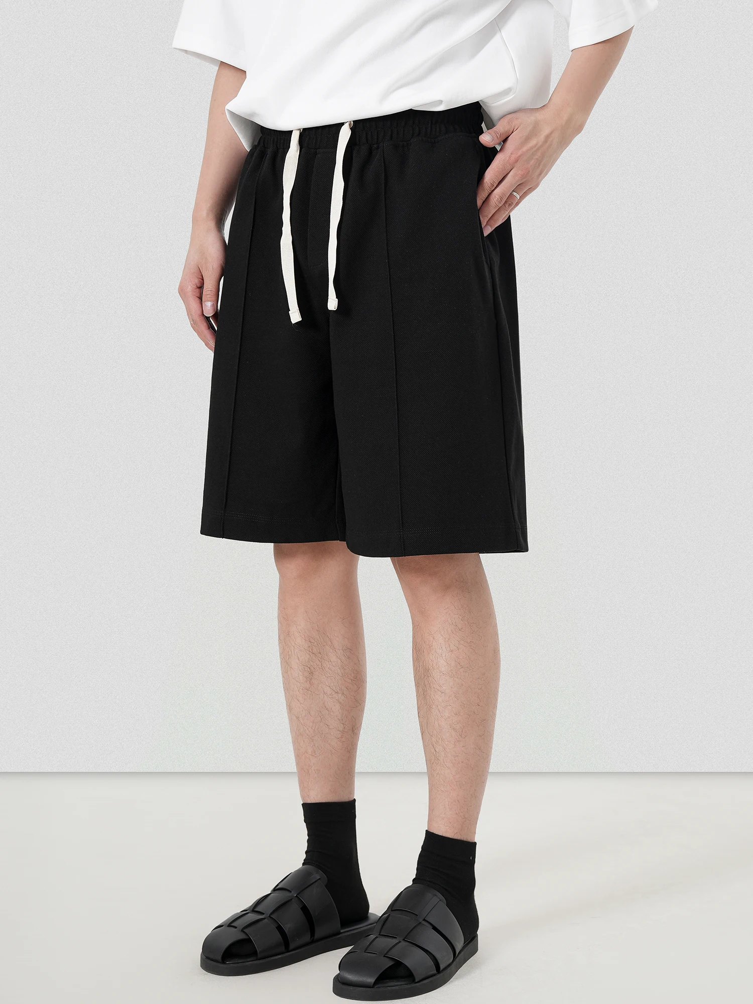 Fashionable Handsome Loose Comfort Wide Leg Casual Shorts Elastic Waist Men's 2024 Summer Sports All-Match Short Trousers