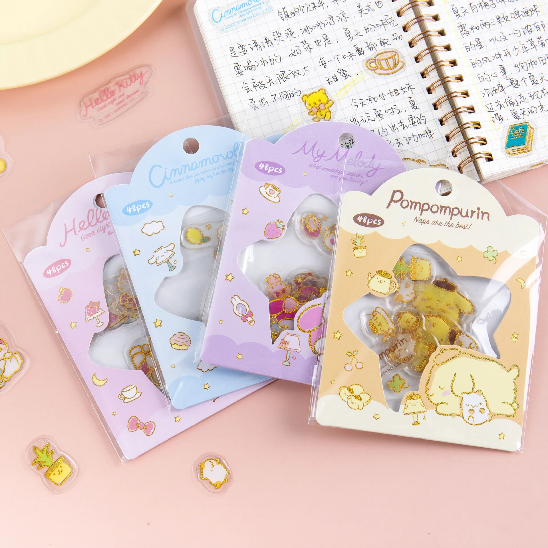 

Sanrio Night Series DIY Scrapbook Decoraction Cute Cartoon Drop Glue anomalous Sticker