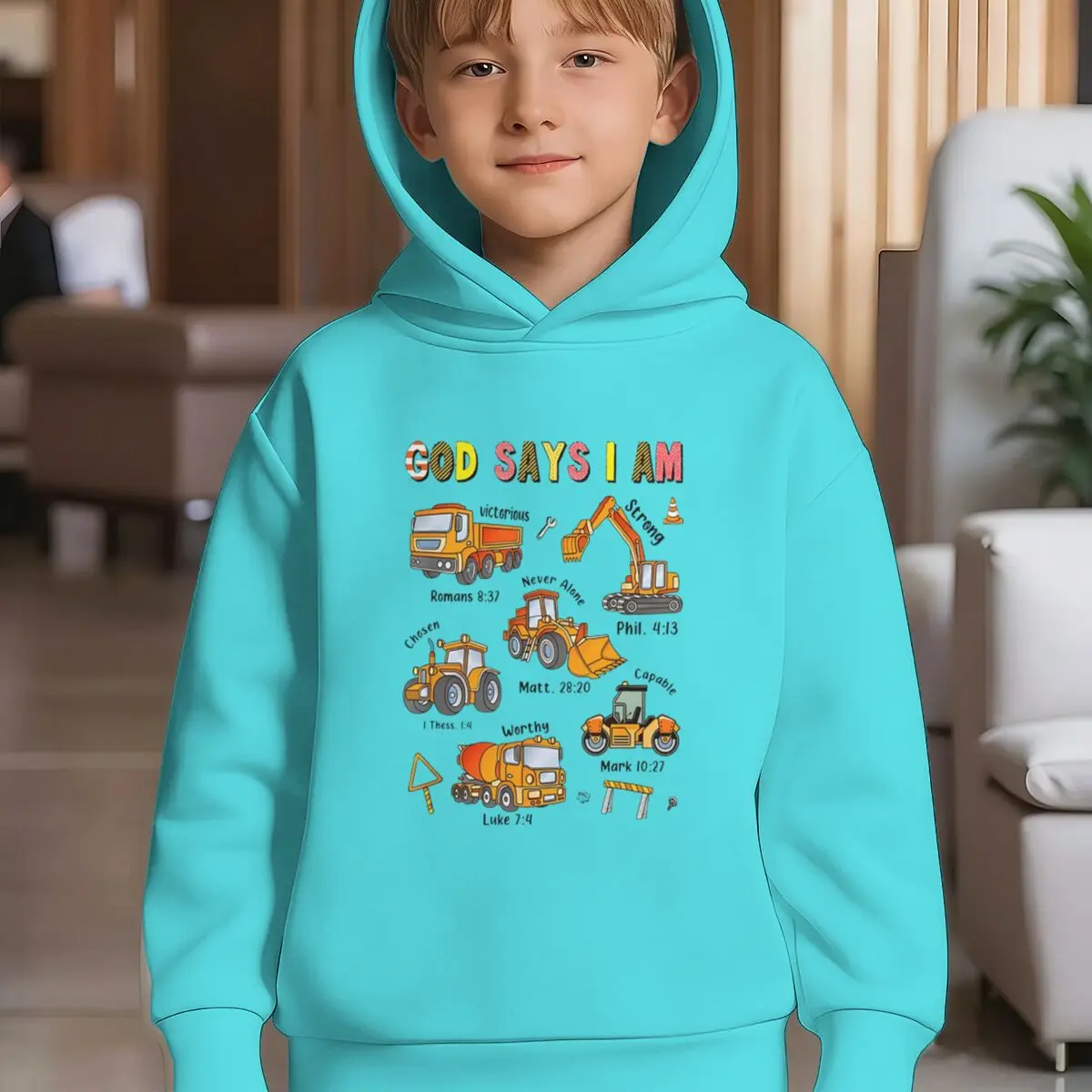 "God Says I Am" Kids Hoodie - Image 4