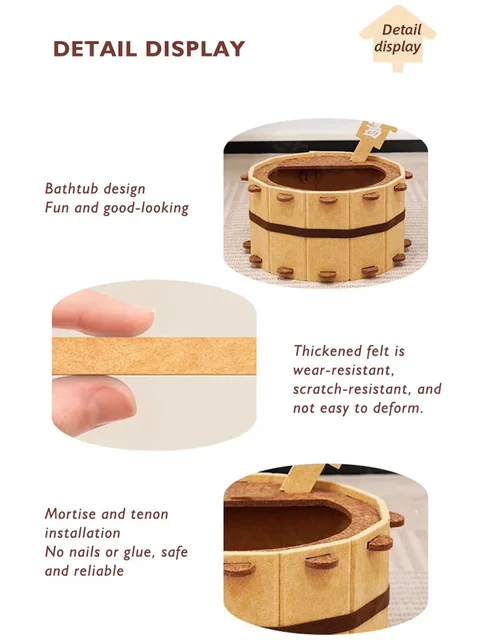 Sturdy Soft Comfortable Pet Nest Four Seasons Bathtub Cat House Fun Semi-Enclosed Felt Cat Bed For Claw Sharpening Sleeping 5