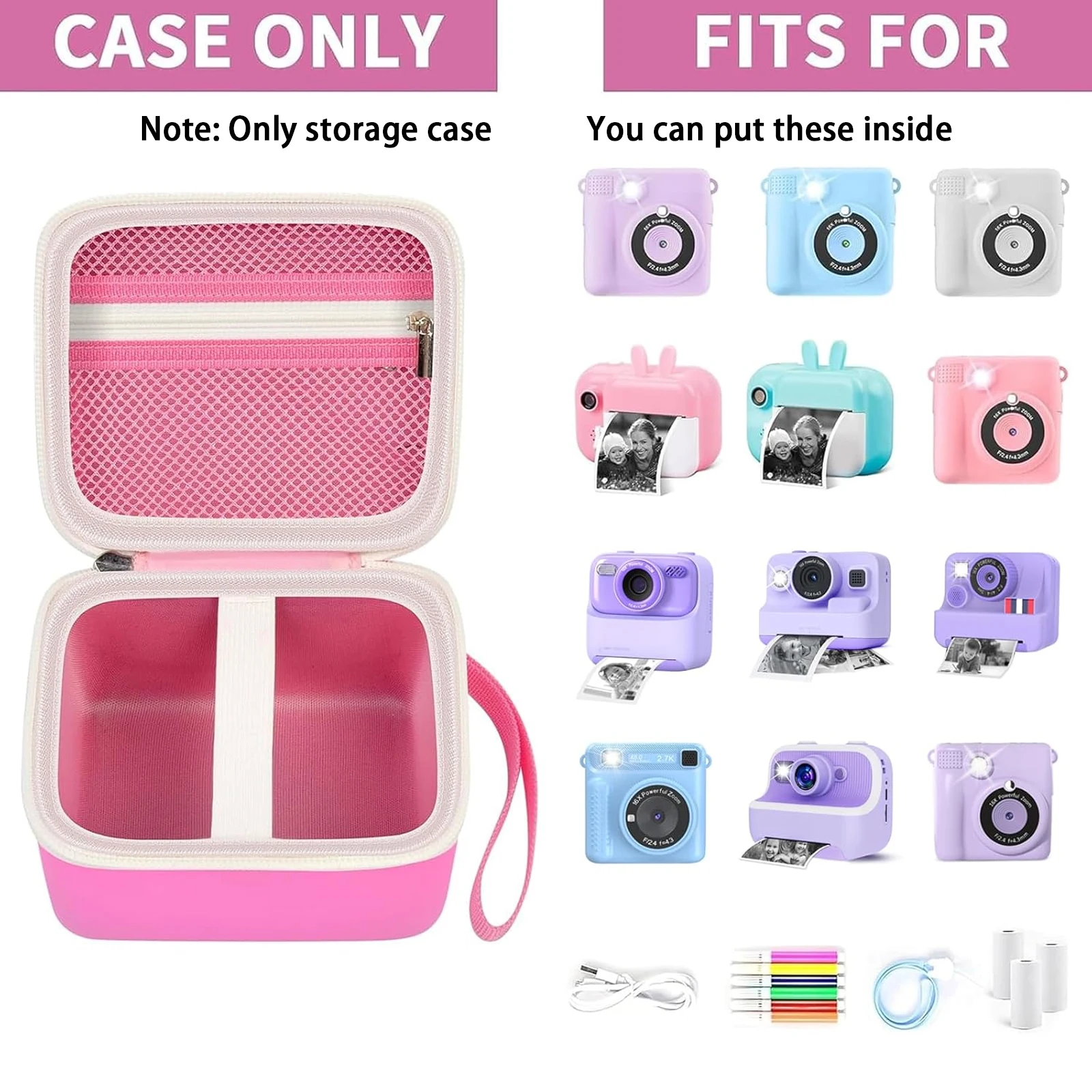 Kids Instant Print Camera Case Compatible with ESOXOFFORE Dylanto DUDUDRAGON GKTZ ETIKEZ Dafotil