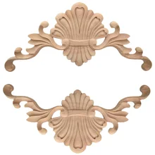 

2PCS 35cm Wood Carving Carved Applique Square Miniature Furniture Accessories Door Wall Vintage Home Decor Figurines Miniatures