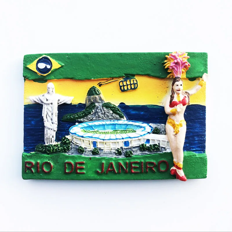 

Fridge magnet Brazil Mansion Landmark Decoration Resin Refrigerator Magnet Message Sticker Tourism Souvenir Crafts