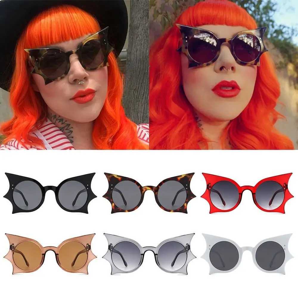 

UV 400 Protection Bat Shaped Sunglasses Funny Rimless Colorful Goth Sun Glasses Novelty Eyewear Cosplay/Disco Party