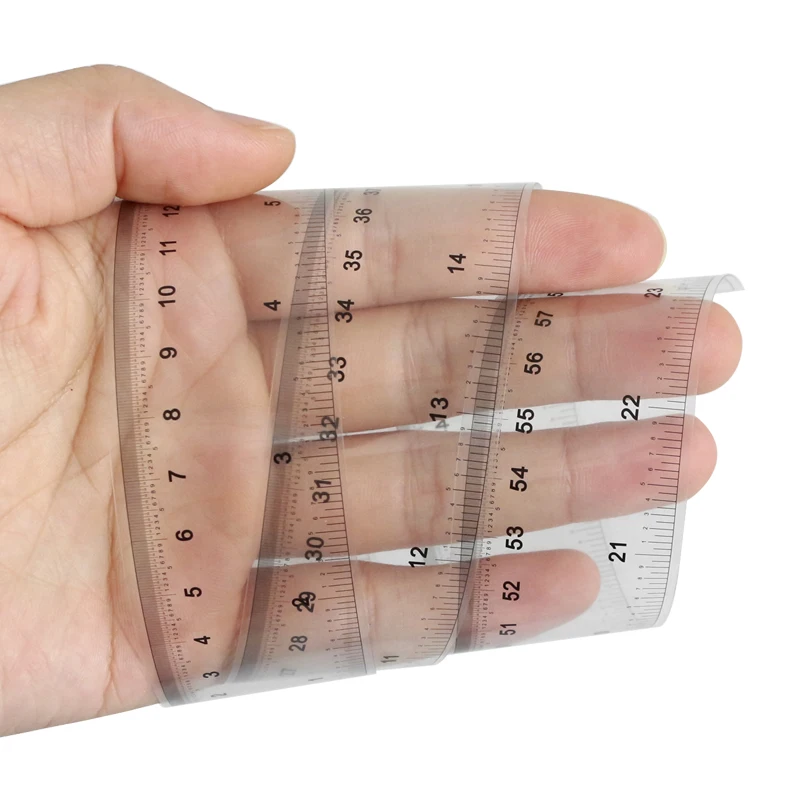 Film Ruler 10/30/60/100/150cm Transparent Soft 30CM(R Angle) Straightedge Scale