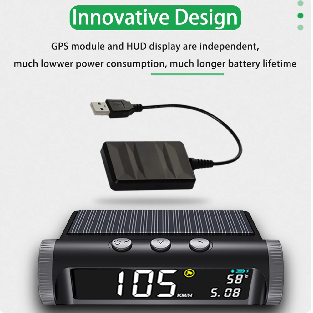 Fdit instrument HUD Universal Auto HUD Head UP Display Projecteur  multifonctionnel GPS Compteur de vitesse Charge solaire - Cdiscount Auto