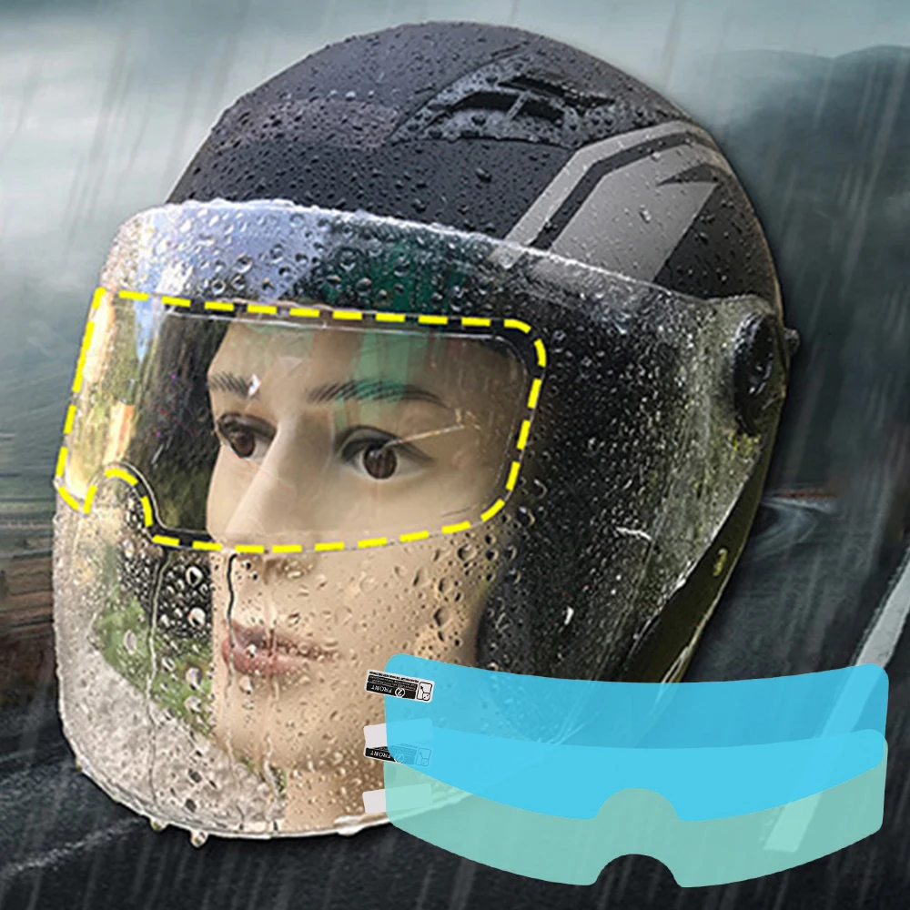 Film anti-buée universel pour casque de moto, autocollant de revêtement  durable, résistant à la pluie, accessoires d'entretien de lavage de voiture  électrique - AliExpress