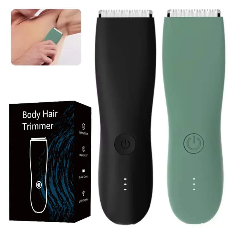 Körperhaarrasierer für Männer, Hodentrimmer für Intimbereich, austauschbare Keramikklinge, elektrischer Rasierer, wasserdichter Clip_voghion.com