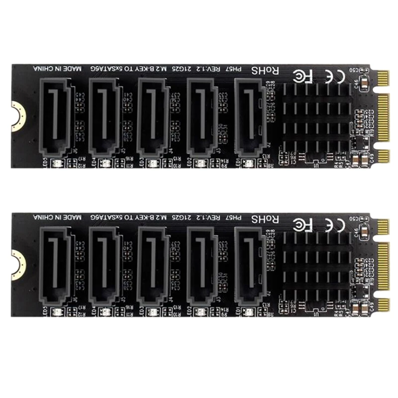 

Плата расширения 2X M.2 NGFF B-Key SATA Change, 5 портов, 6 Гбит/с, плата расширения JMB585, чипсет