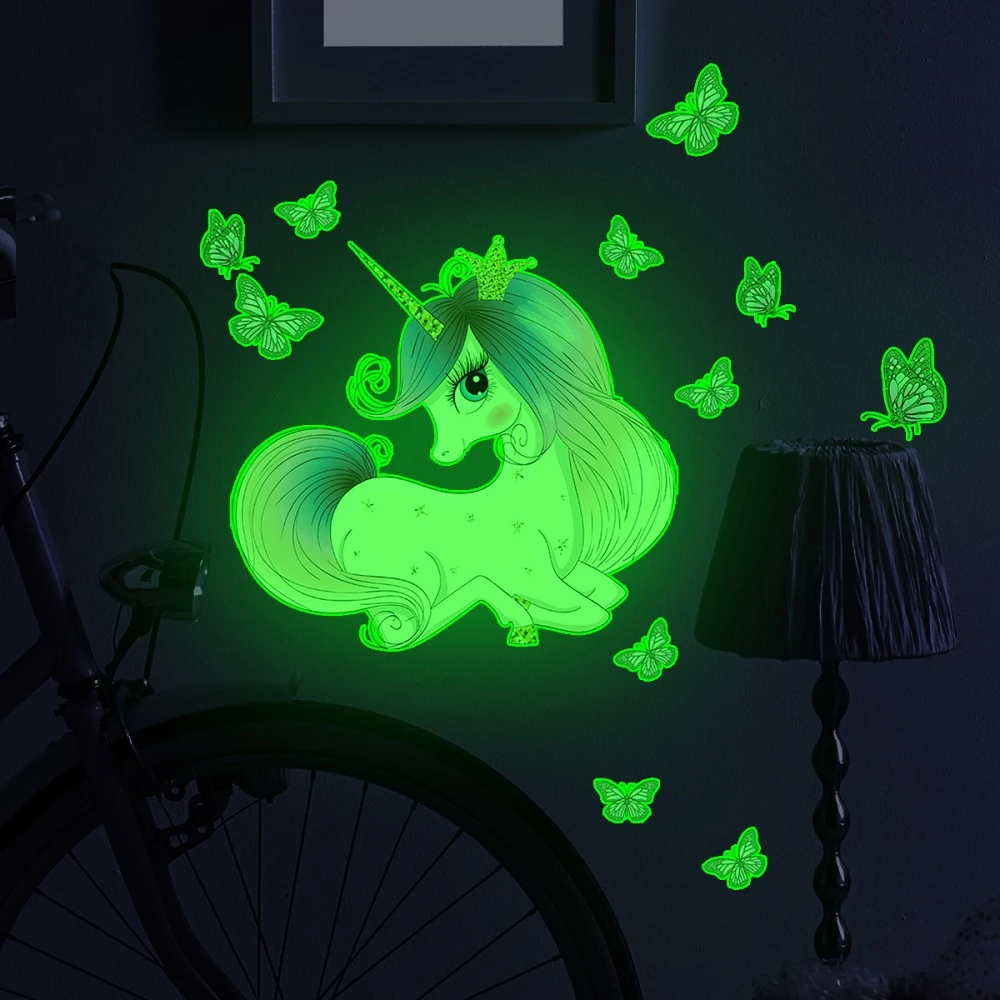 Wall Stickers Decoration Kids Glow Dark Unicorn Decoration Wall