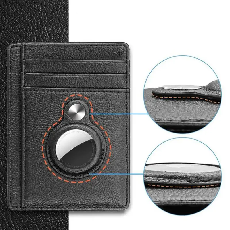 Stylish Black Angel RFID anti-theft brush Men's wallet Airtag anti-loss  tracking insert multi-purpose wallet - AliExpress