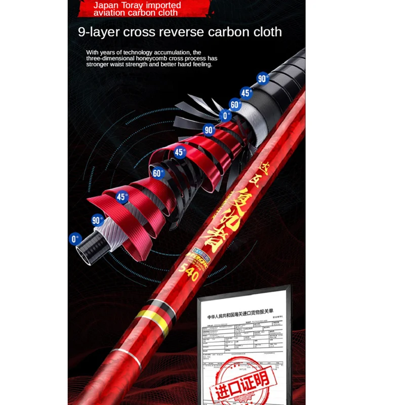 Dawa-어벤져스 슈퍼 하드 라이트 12H19 보정 큰 물체 로드 탄소 섬유 3.6m-12m, 조정 가능한 거대한 무거운 낚싯대