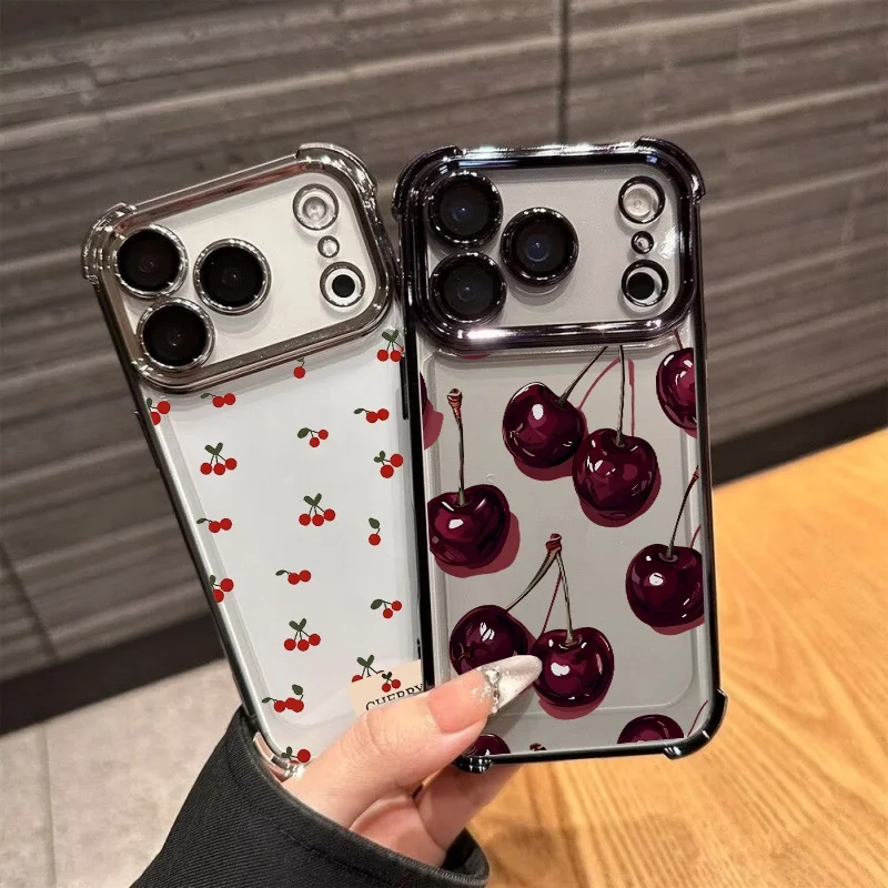 Elegant Bow Cherry Plating Shockproof Phone Case