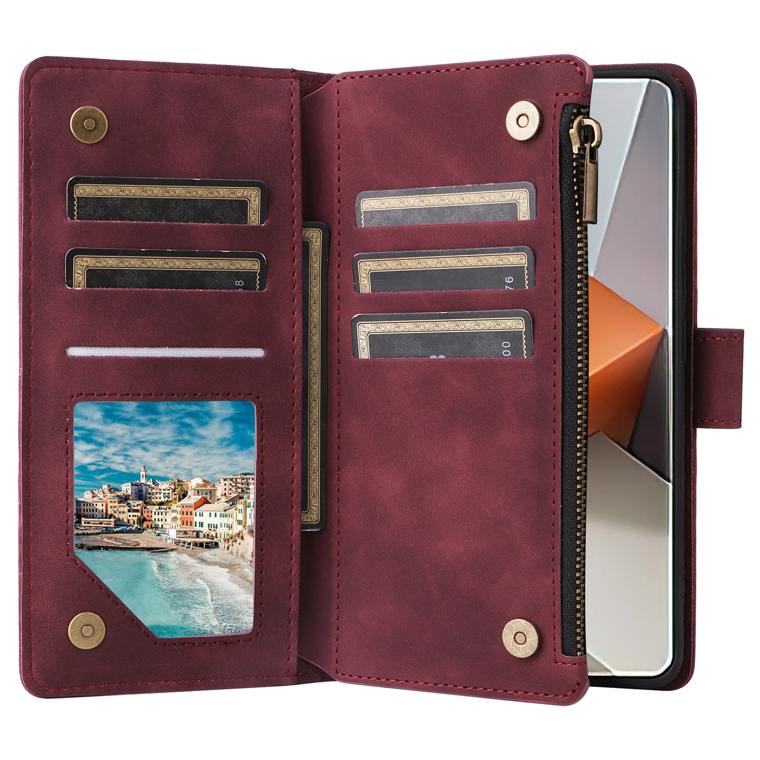 Premium Magnetic Flip Leather Wallet Case with Card Slot