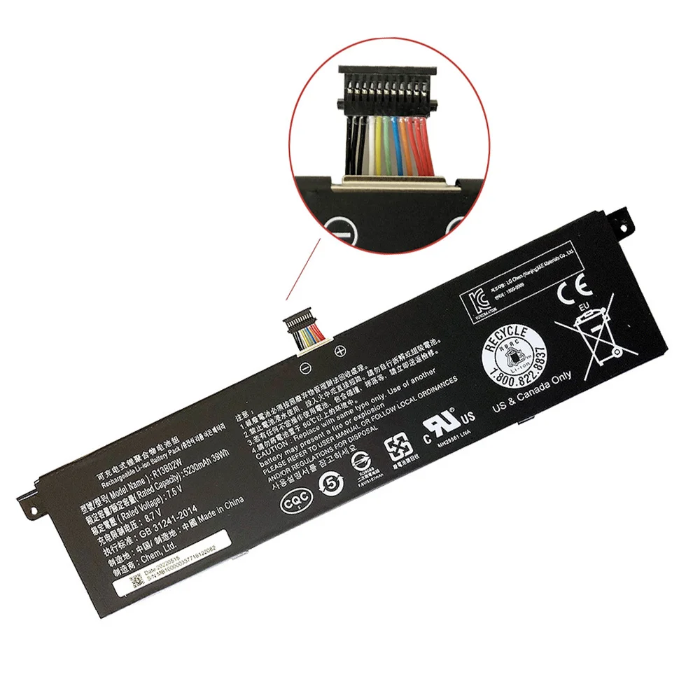 100% New R13B01W R13B02W Laptop Battery For Xiaomi Mi Air 13.3