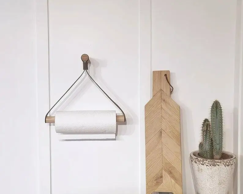 Wooden wall mounted paper towel holder Roll paper retro vertical paper  towel holder Convenient toilet Nordic holder - AliExpress