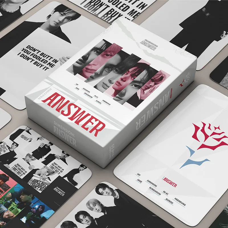 55PCS/Set Kpop ENHYPEN New Album DIMENSION:ANSWER Photocards Photo Cards Postcard Small LOMO for Fans Collection Gift | Канцтовары для