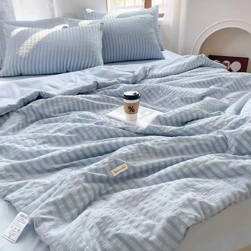 

Seersucker Cool Summer Duvet Double Machine Washable Quilt Mattress Comforter Comfortable Soft Touch Mattress Cover 1pcs