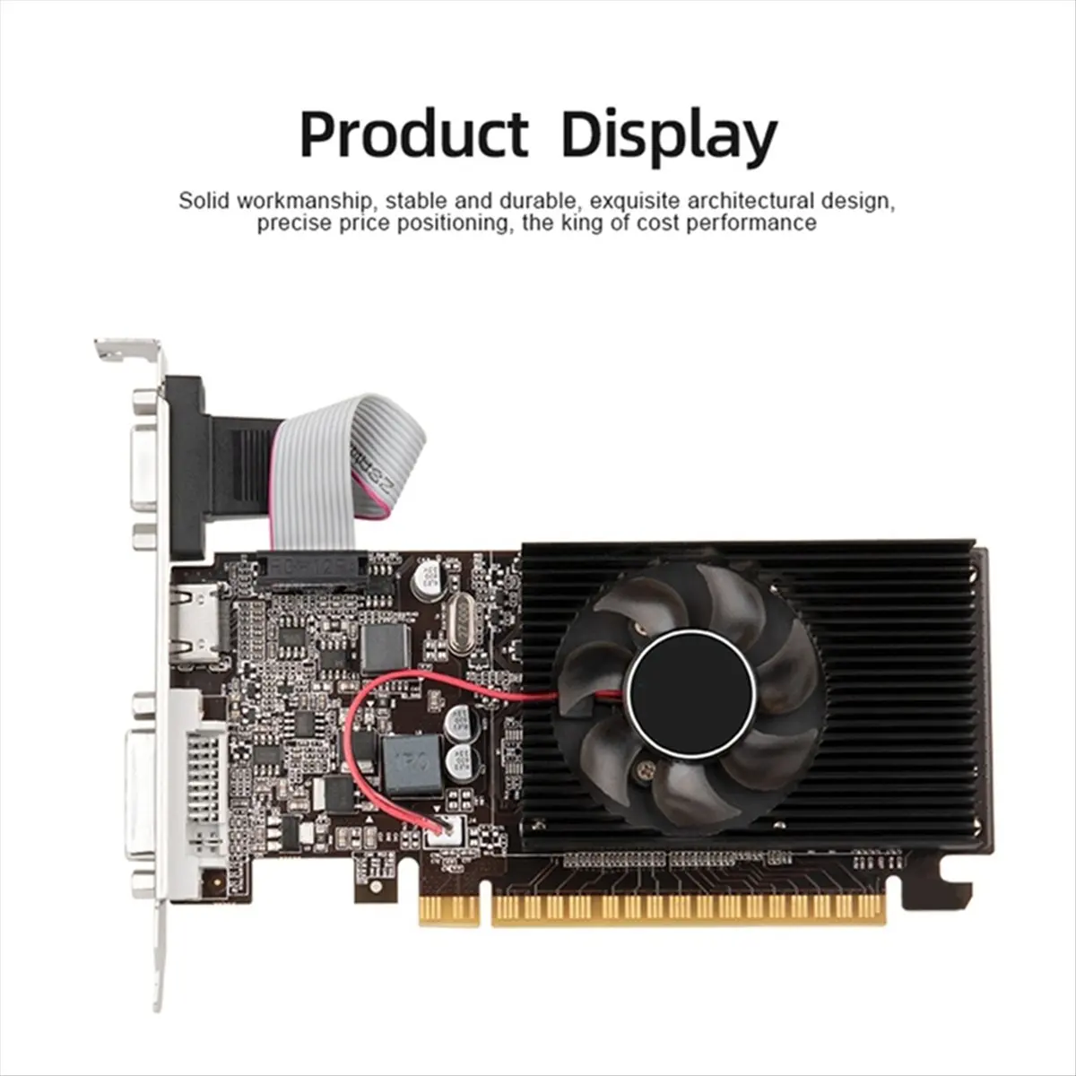 A10R GT610 2GB DDR3 그래픽 카드 810Mhz 컴퓨터 비디오 카드 PCI-E 16X HDMI 호환 + VGA + DVI(배플 포함 데스크탑 PC GPU용)
